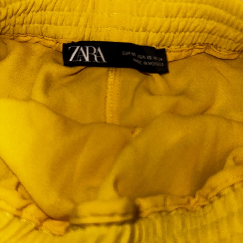 Zara Women Yellow Skirt With Short Underneath Size XS - Picture 10 of 13